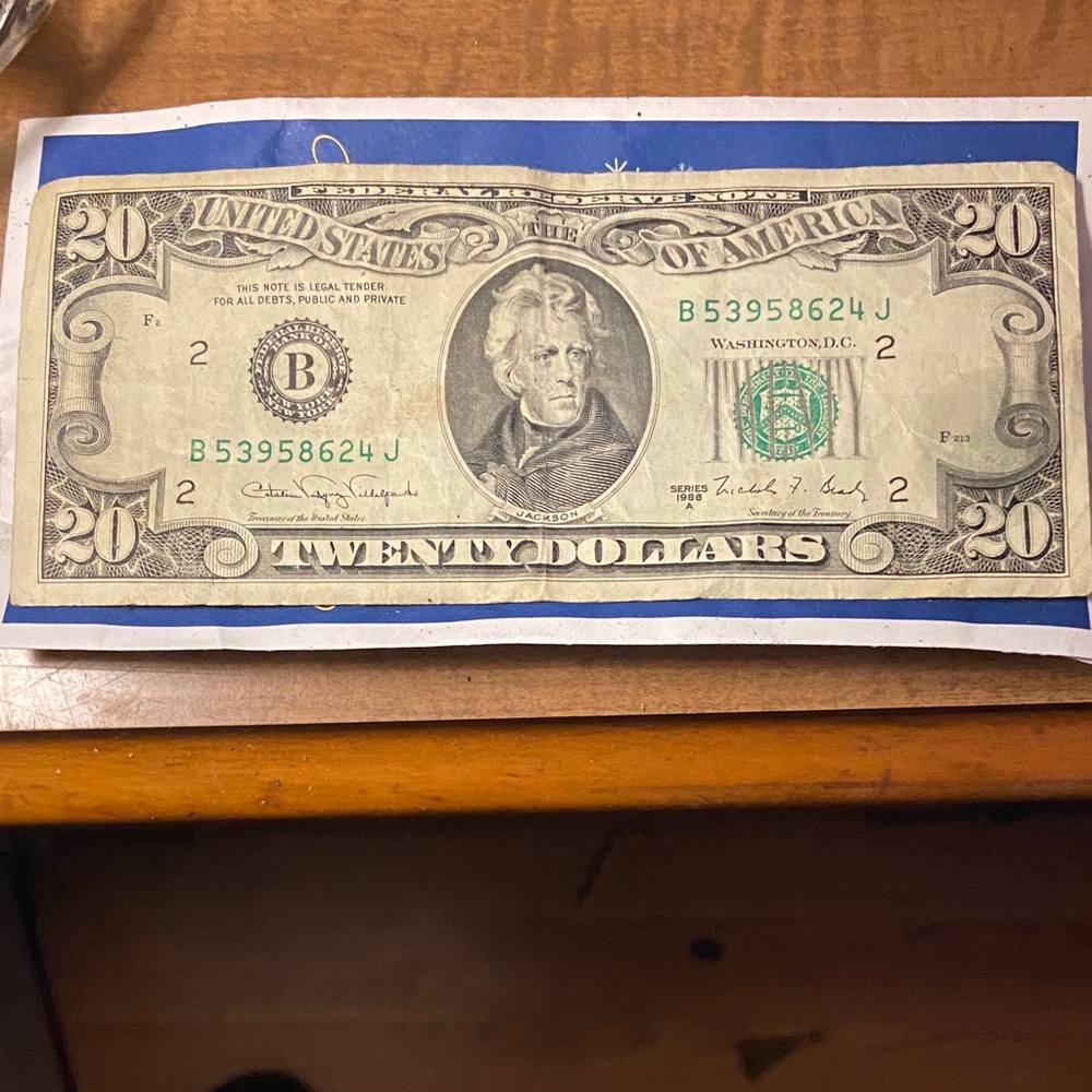 Vintage 20 Dollar Bill